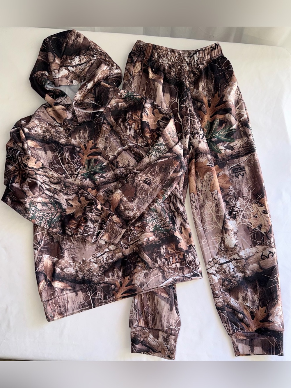 Realtree Kids Brown Camo Hooded Pajama Set - Matching Top & Jogger Pants